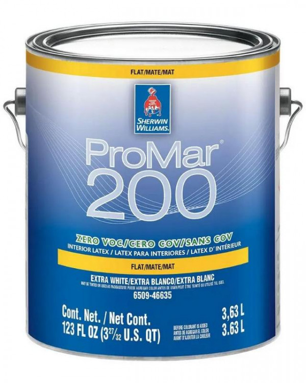 Акриловая краска для потолка Sherwin Williams "Promar 200 Latex Flat Low VOC"