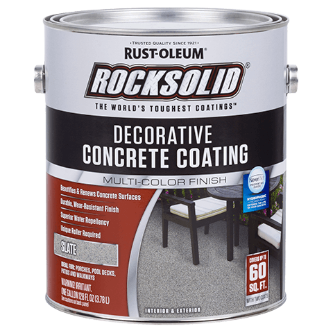 RockSolid® Decorative Concrete Coating + NeverWet Серый камень 